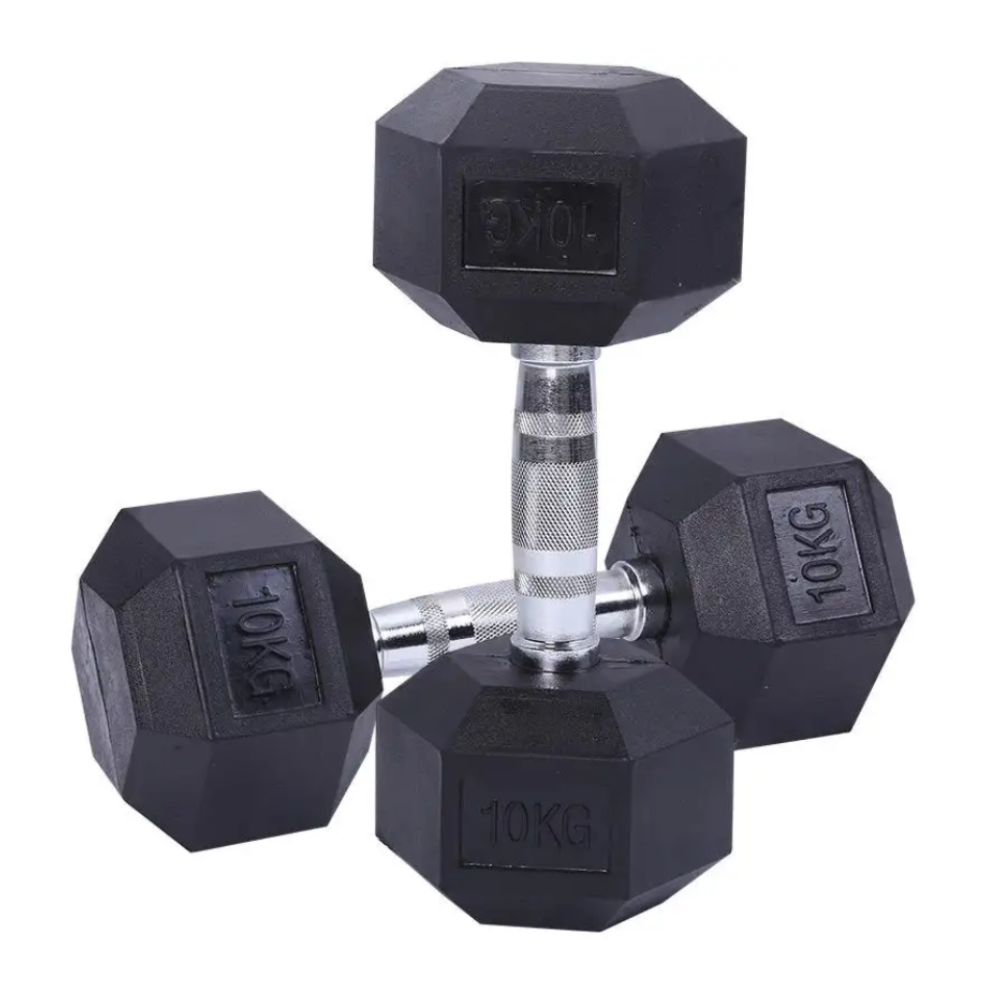 Rubber Hex Dumbbells (Pair)