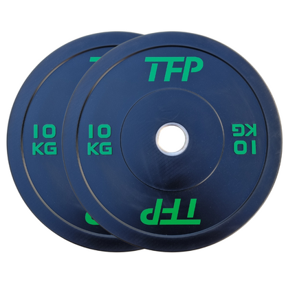 TFP V2 Black Bumper Plates (PAIR) - 10kg  - TFP Fitness