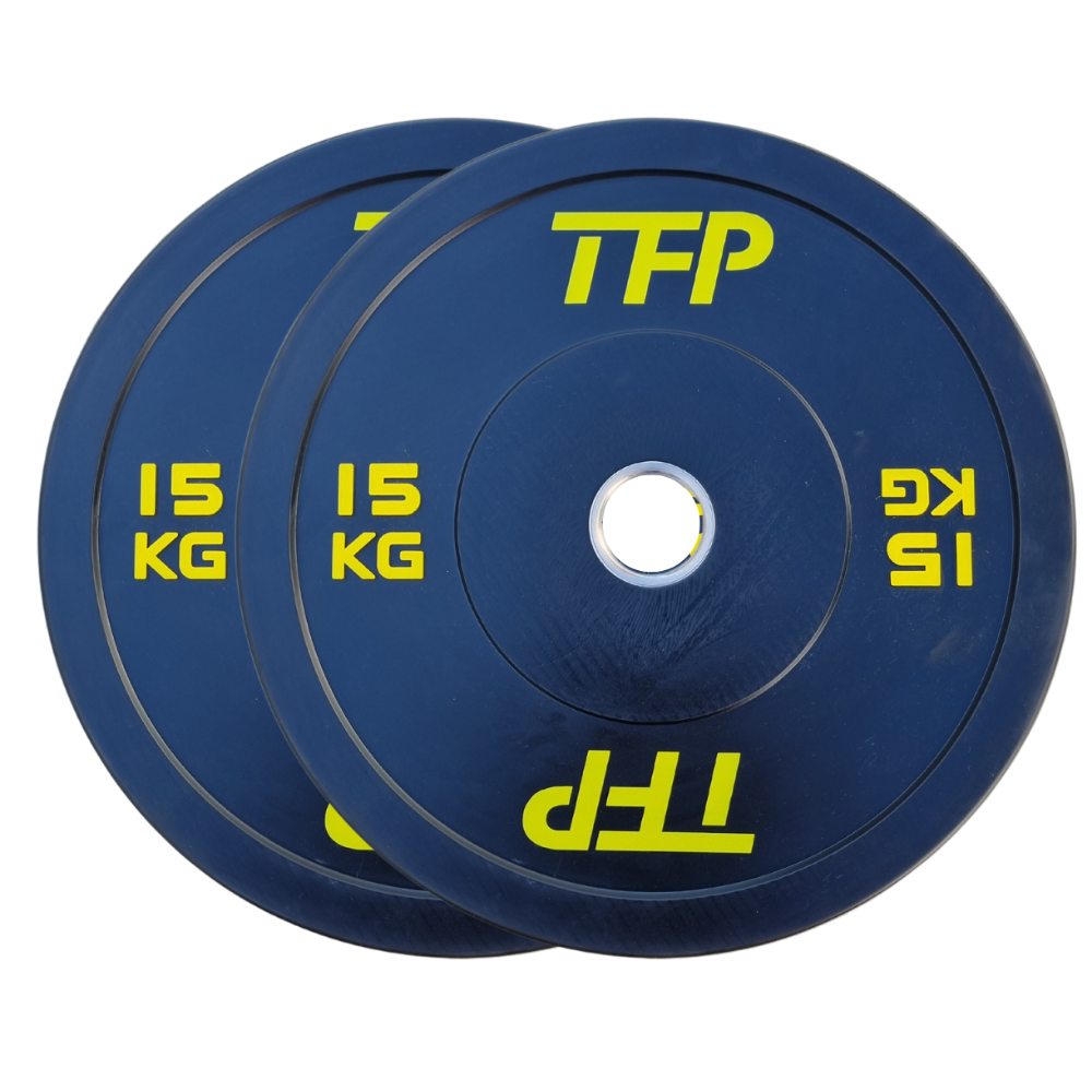 TFP V2 Black Bumper Plates (PAIR) - 15kg  - TFP Fitness