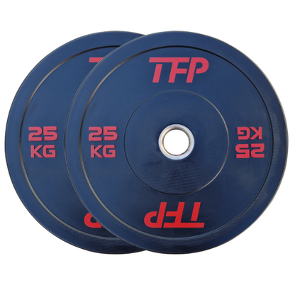 TFP V2 Black Bumper Plates (PAIR) - 25kg  - TFP Fitness