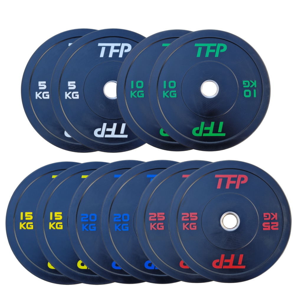 TFP V2 Black Bumper Plates (PAIR) - TFP Fitness