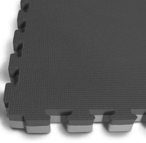 40mm Interlocking Jigsaw Mats – Black / Grey - TFP Fitness